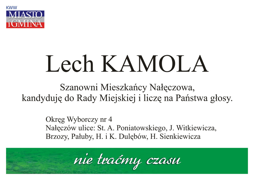 Wybory samorządowe 2014 - kandydaci do Rady Miasta i Gminy Nałęczów